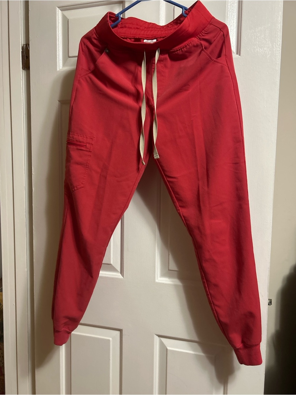 Figs Red Track Joggers with Drawstring